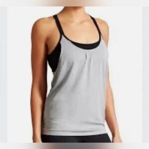 Athleta‎ Gray and Black Fitted Tank Top